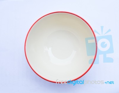 White Bowl Isolated Over The White Background Stock Photo