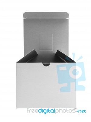 White Box Isolated On White Stock Photo