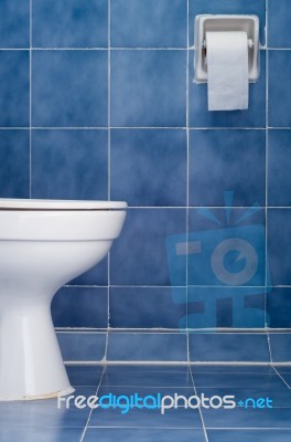 White Ceramic Sanitaryware In Bathroom Stock Photo