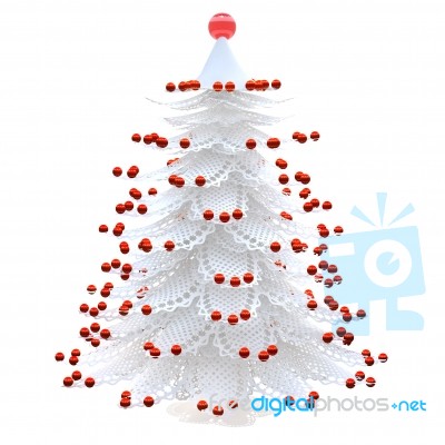 White Christmas Tree Stock Image