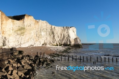 White Cliffs At Seaford Head Stock Photo