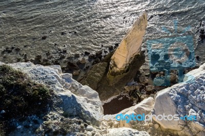 White Cliffs At Seaford Head Stock Photo