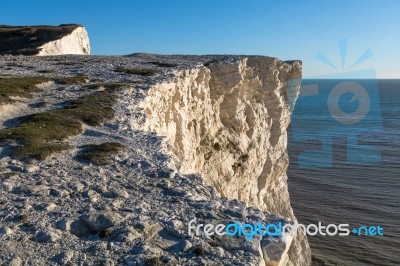 White Cliffs At Seaford Head Stock Photo