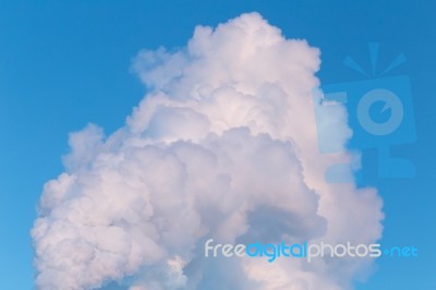 White Cloud In The Blue Sky Stock Photo