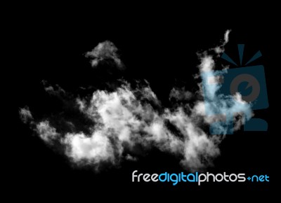 White Cloud On The Black Background Stock Photo