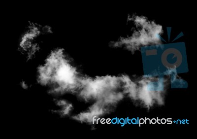 White Cloud On The Black Background Stock Photo