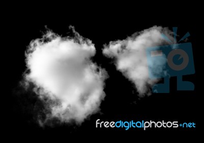 White Cloud On The Black Background Stock Photo