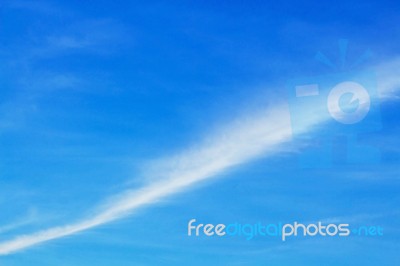 White Clouds With A Stretch Of Line Stock Photo