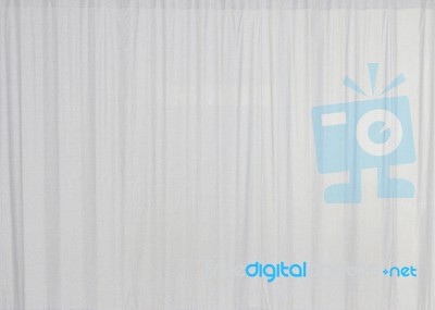 White Curtain With Texture Background Stock Photo