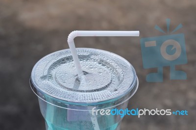 White Drinking Straw Stock Photo