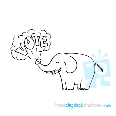 White Elephant Vote Drawing Stock Image