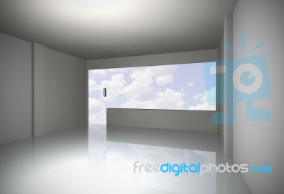 White Empty Room With Clear Sky Stock Image