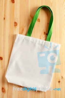 White Fabric Tote Bag Stock Photo