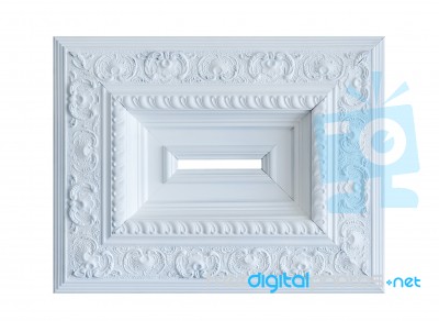 White Frame Of The Classical Style On White Background Stock Photo