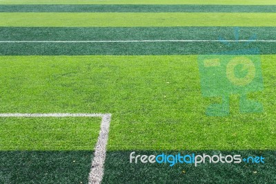 White Goal Line Of Football Field Stock Photo