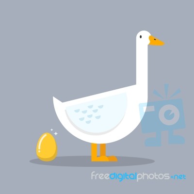 White Goose And Golden Egg Stock Image