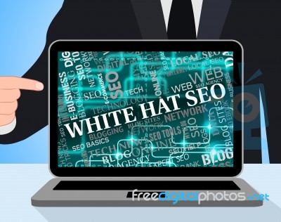 White Hat Seo Shows Search Engines And Computer Stock Image