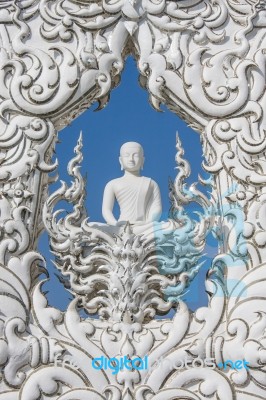 White Image Of Buddha Stock Photo