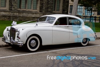 White Jaguar Mark Ix, Toronto, May 2015 Stock Photo