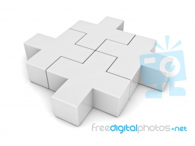 White Jigsaw Puzzles Stock Image