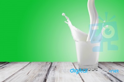 White Milk In Glass Stock Photo