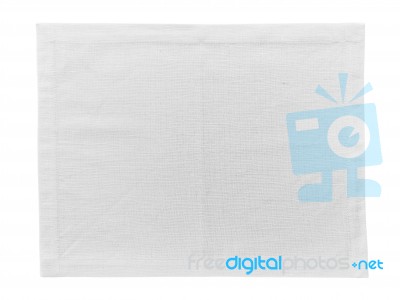 White Napkin Isolated On White Stock Photo