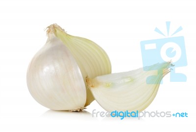 White Onion Isolated On The White Background Stock Photo