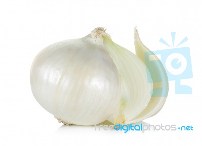 White Onion Isolated On The White Background Stock Photo