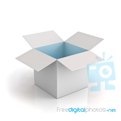 White Opened Cardboard Box Stock Image