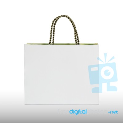 White Paper Bag Stock Photo