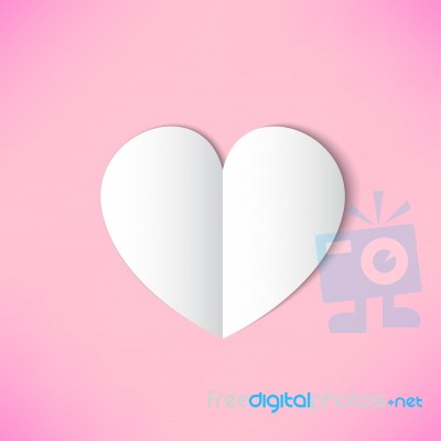 White Paper Heart On Pink Background Stock Image