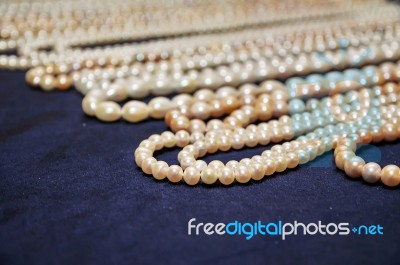 White Pearl Necklace Stock Photo