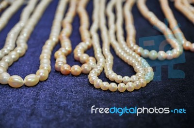 White Pearl Necklace Stock Photo