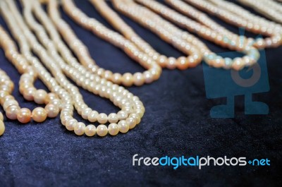 White Pearl Necklace Stock Photo