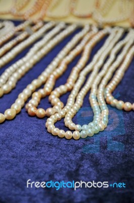 White Pearl Necklace Stock Photo