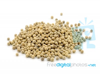 White Pepper Grains Stock Photo