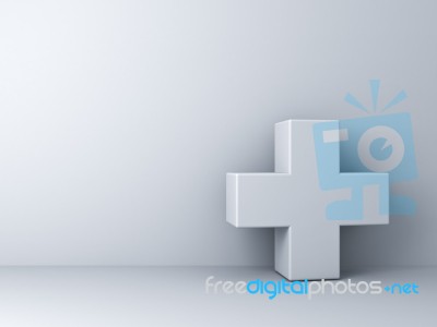 White Plus Sign Stock Image