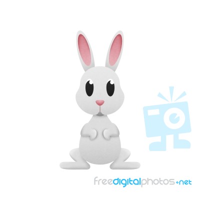 White Rabbit Easter Is Cute Cartoon Design Of Paper Cut Stock Image