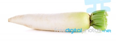 White Radish Isolated On The White Background Stock Photo