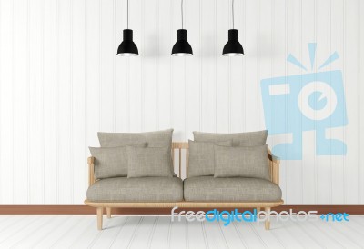 White Room Interior In Minimal Style Stock Image