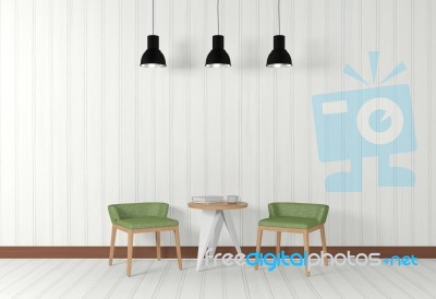 White Room Interior With Modern Furniture Stock Image