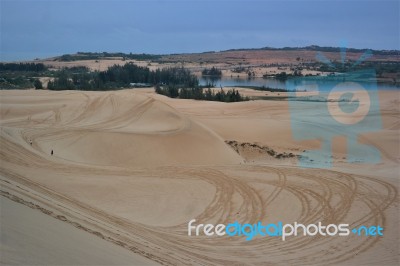 White Sand Dunes Stock Photo