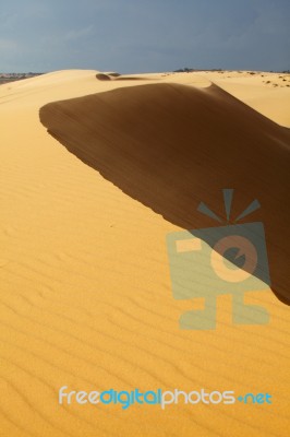 White Sand Dunes In Mui Ne, Vietnam Stock Photo