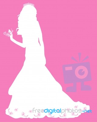 White silhouette bride standing Stock Image