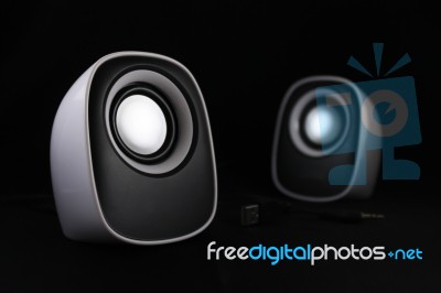 White Speakers Stock Photo