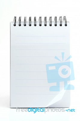 White spiral Notebook With Line Stock Photo