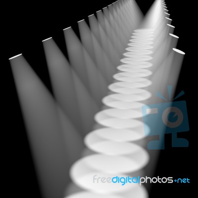 White Spotlights In Row Stock Image