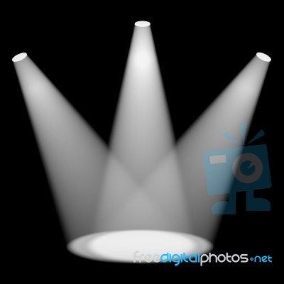 White Spotlights On Stage Stock Image