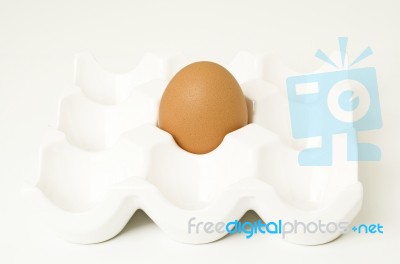 White Support With Egg Stock Photo