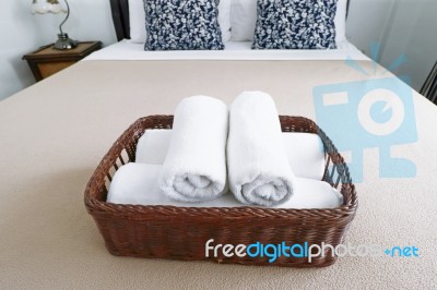 White Towel Stock Photo